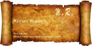 Miron Rupert névjegykártya